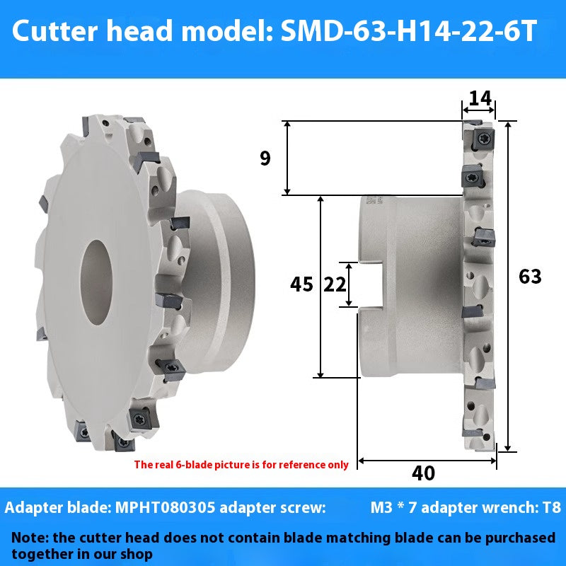 2079-CNC sleeve SMD side and face milling cutterhead CNC indexable chip SMC cutterhead T-slot grooving MPHT06 Shandong Denso Pricision Tools Co.,Ltd.